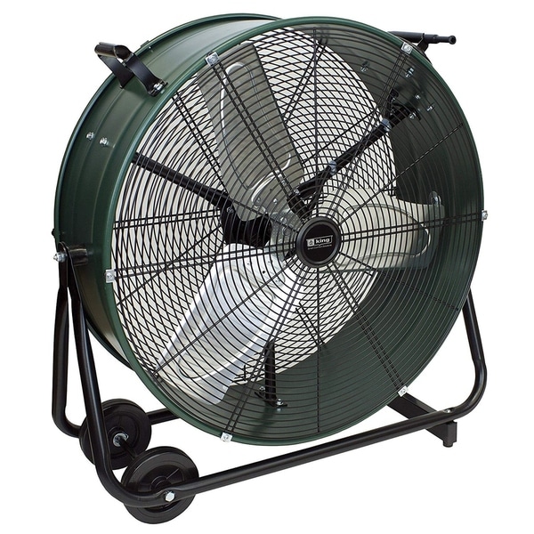 King Electric DFC-30D-S High Velocity Direct Drive Drum Fan For Industrial, Commercial Use, 8800 CFM, Swivel Base, 30"