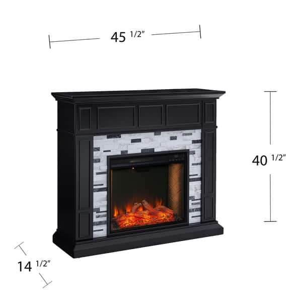 SEI Furniture Dre Contemporary Black Alexa Enabled Smart Fireplace