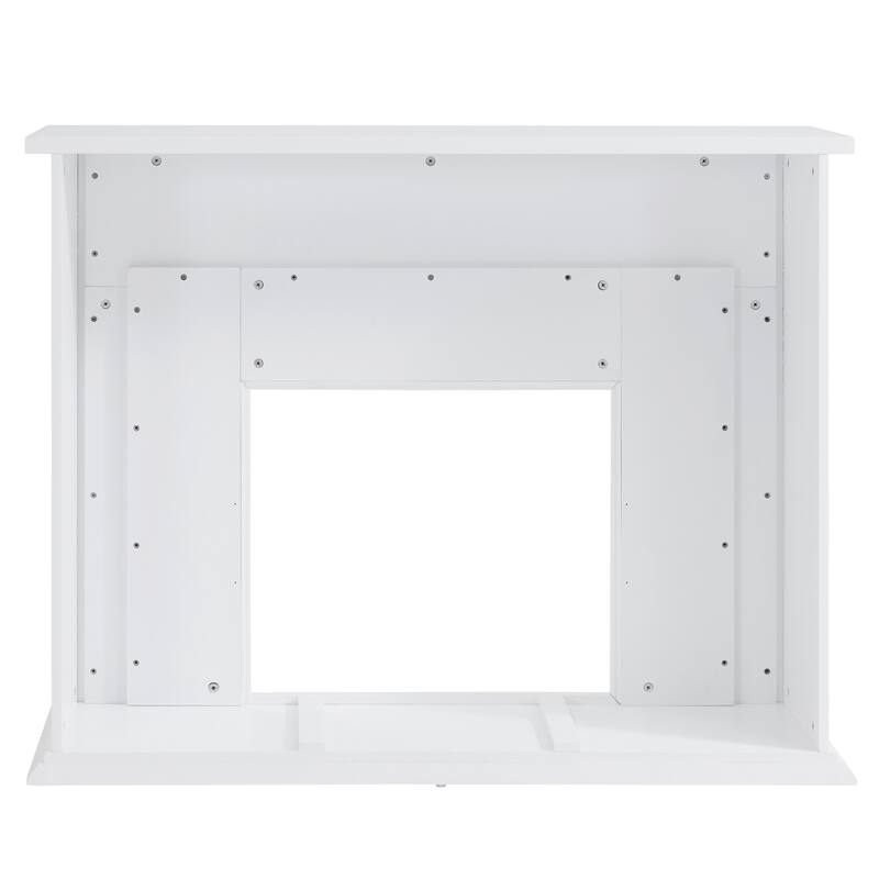 SEI Furniture Heidi Contemporary White Wood Color Changing LED Fireplace