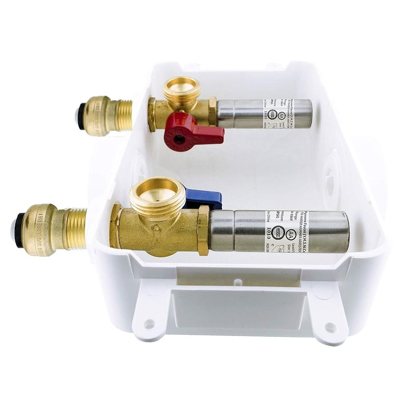 Dyconn Faucet Washing Machine Outlet Box with Water Hammer Arrestor ...