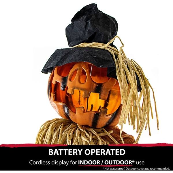 Shop 6 Ft Animated Scarecrow Prop W Rotating Jack O Lantern Head