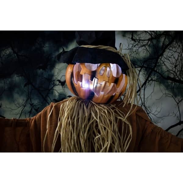 Shop 6 Ft Animated Scarecrow Prop W Rotating Jack O Lantern Head