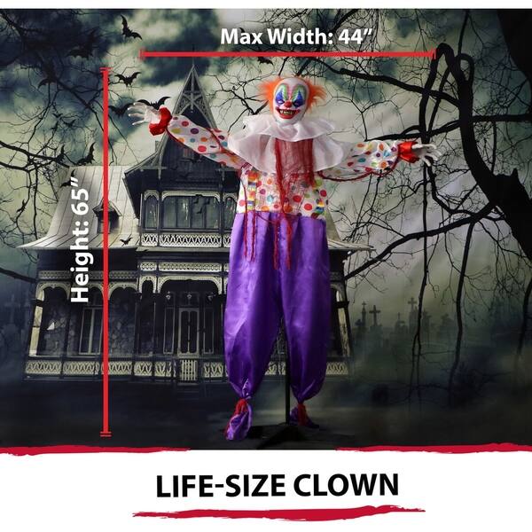 Shop Life Size Animated Scary Talking Clown Prop W Flashing Red