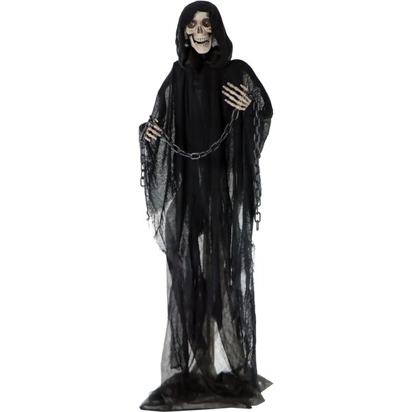 Shop Life-Size Animated Grim Reaper Prop w/ Chain and Rotating Head for ...