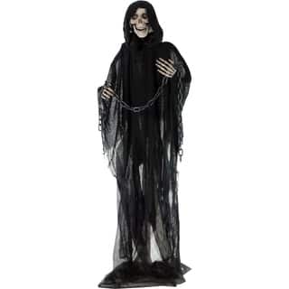 Life-Size Animated Grim Reaper, Rotating Head, Halloween Decor