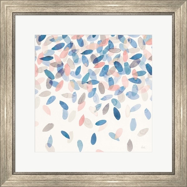Laura Marshall 'Spring Cascade II Blue Crop' Framed Art