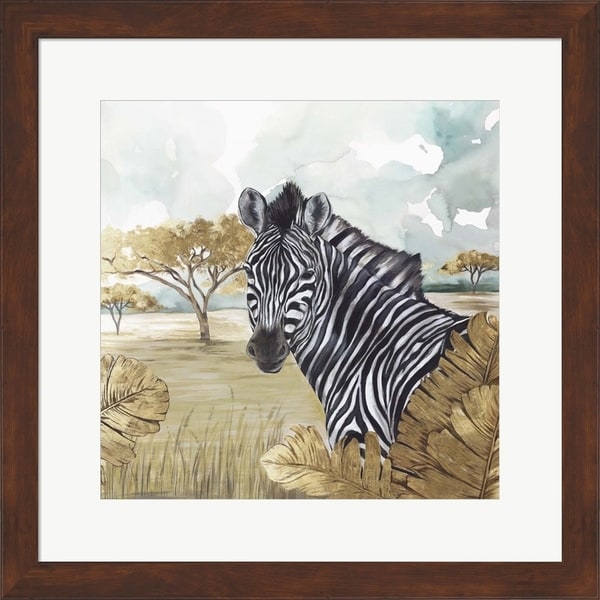 Eva Watts 'Golden Zebras' Framed Art