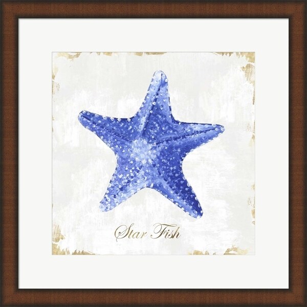 Eva Watts 'Blue Starfish' Framed Art