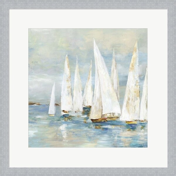 Allison Pearce 'White Sailboats' Framed Art
