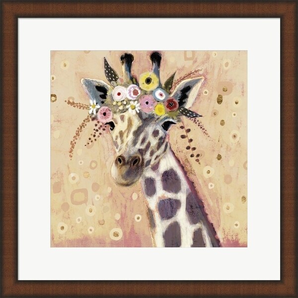 Victoria Borges 'Klimt Giraffe I' Framed Art
