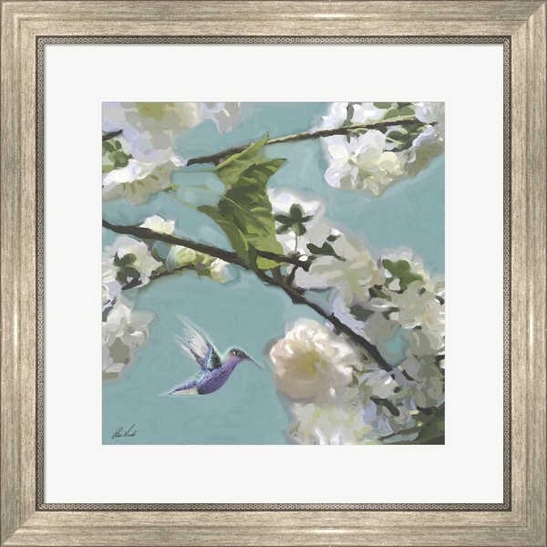 Rick Novak 'Hummingbird Florals II' Framed Art