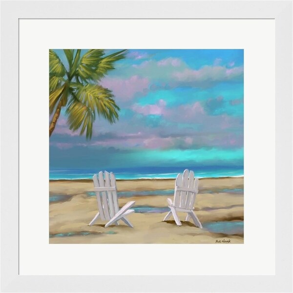 Rick Novak 'Beach Chairs 1' Framed Art