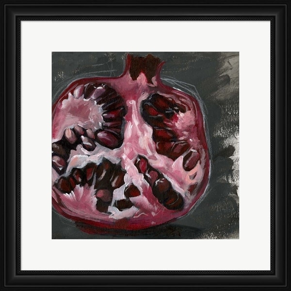 Jennifer Parker 'Pomegranate Study on Black II' Framed Art