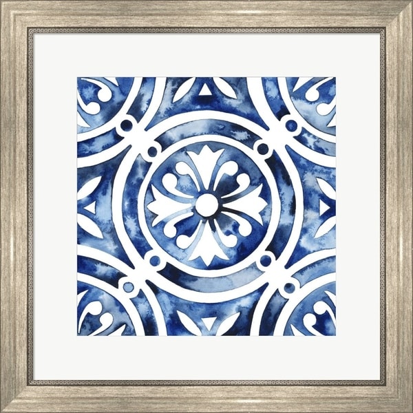 Grace Popp 'Cobalt Tile IV' Framed Art
