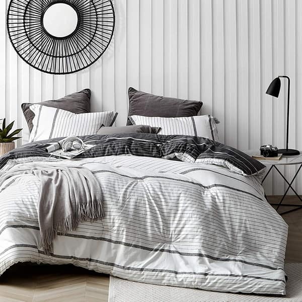Shop Kappel Black And White Stripes Comforter 100 Cotton Free