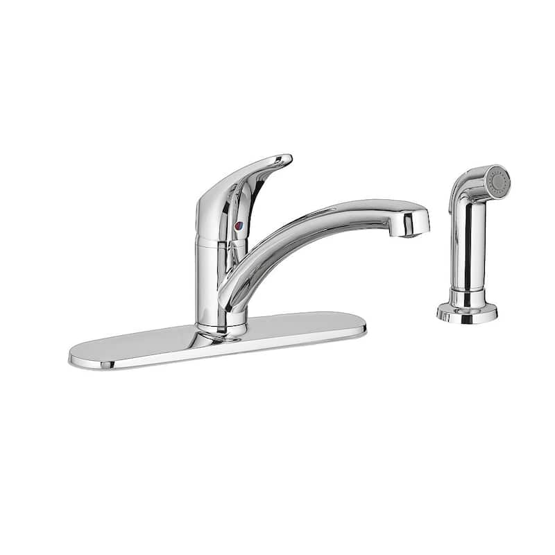 American Standard Colony Pro Single-Handle Kitchen Faucet With Integrated Side Sprayer And Escutcheon Plate