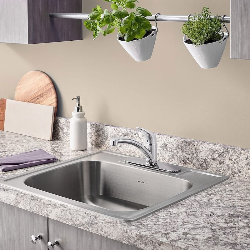 American Standard Colony Pro Single-Handle Kitchen Faucet With Integrated Side Sprayer And Escutcheon Plate