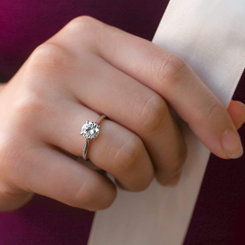 Annello by Kobelli 14k Gold 1 Carat Diamond Solitaire Taper Shank Engagement Ring
