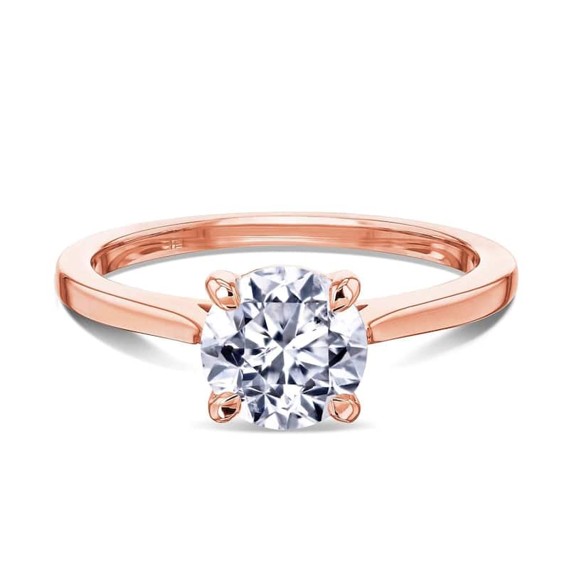 Annello by Kobelli 14k Gold 1 Carat Diamond Solitaire Taper Shank Engagement Ring