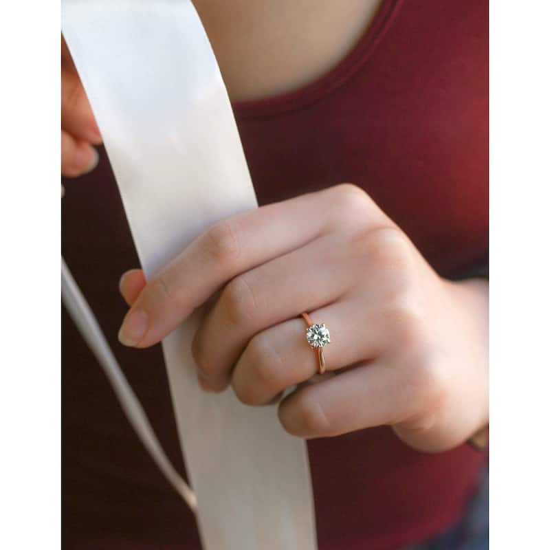 Annello by Kobelli 14k Gold 1 Carat Diamond Solitaire Taper Shank Engagement Ring