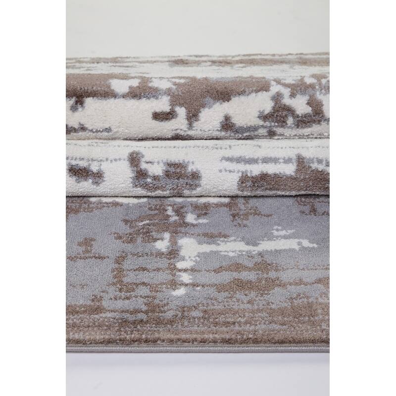 LaDole Rugs Durable Burlington Turkish Area Rug Runner Rug in Beige