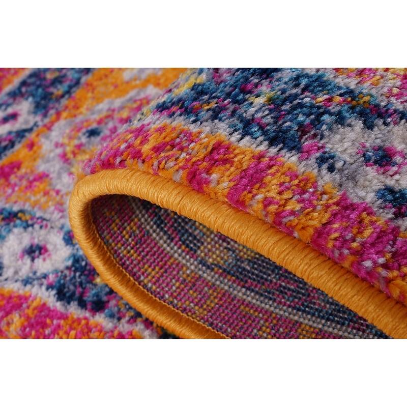 LaDole Rugs Traditional Design Mat in Orange Pink