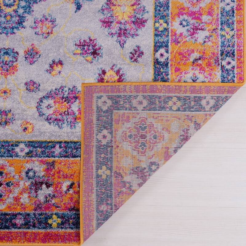LaDole Rugs Traditional Design Mat in Orange Pink