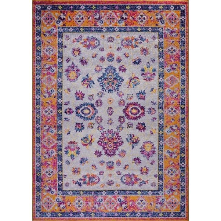 LaDole Rugs Traditional Design Mat in Orange Pink