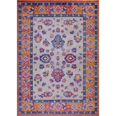 LaDole Rugs Traditional Design Mat in Orange Pink