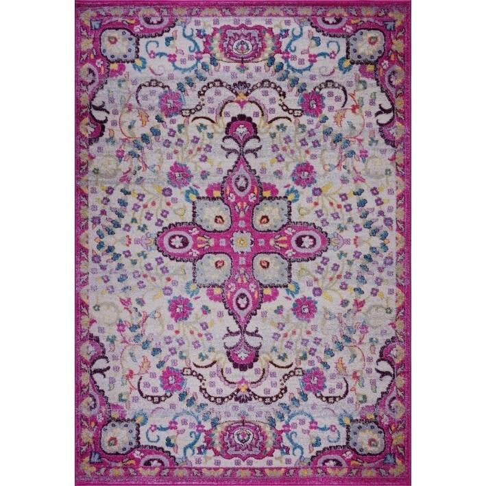 LaDole Rugs Darcy Persian Traditonal Design Mat in Pink