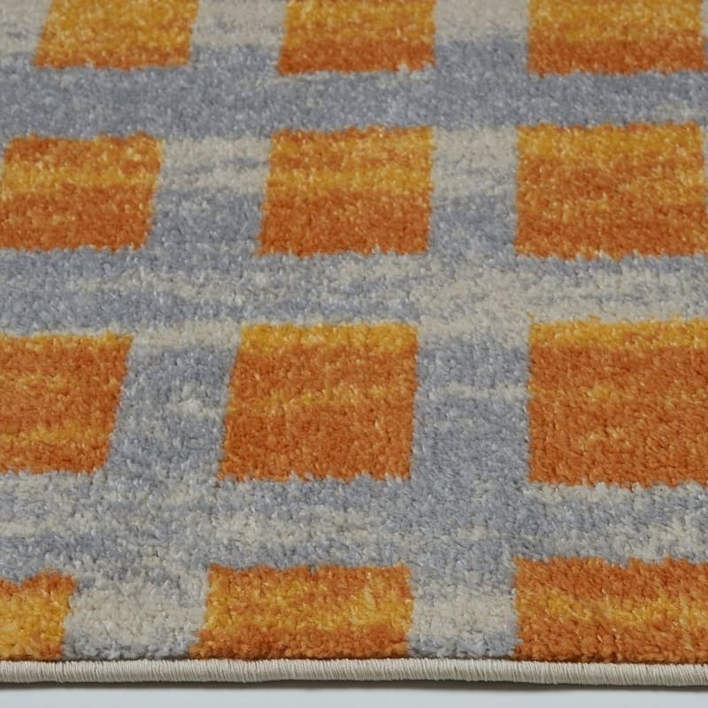 LaDole Rugs Smooth Area Rug in Geometric Pattern in Yellow