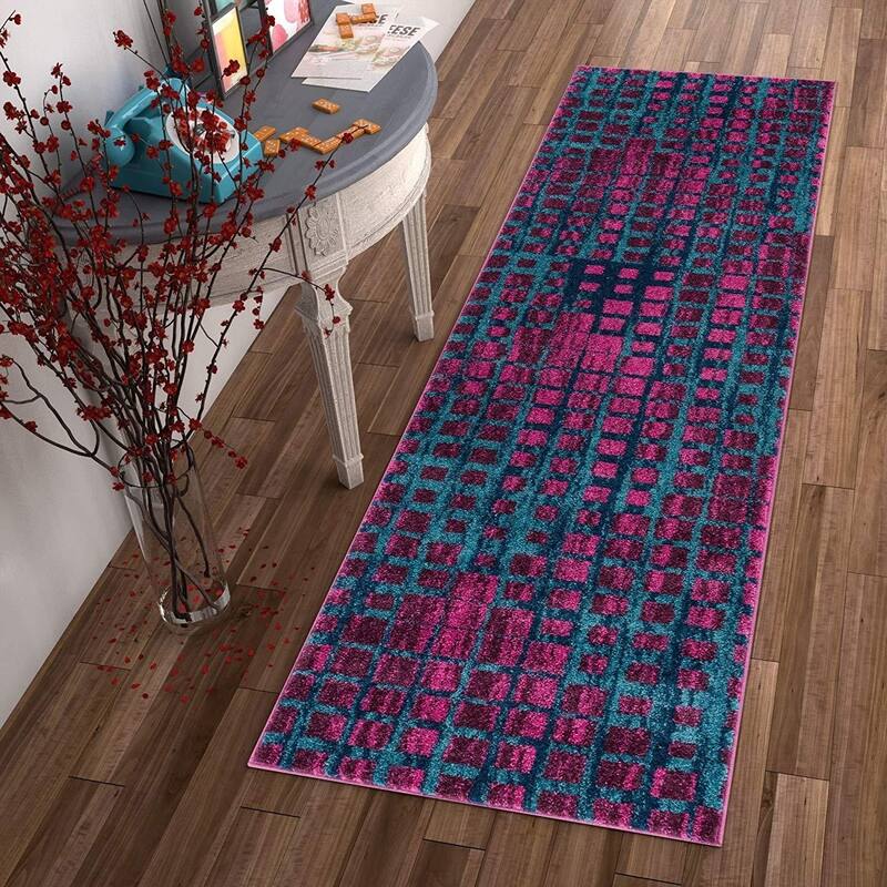 LaDole Rugs Smooth Area Rug in Geometric Pattern in Yellow