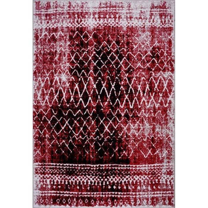 LaDole Rugs Verona Traditional Trellis Mat in Turquoise and Black - Red - 7'10" x 10'5"(240cm x 320cm)
