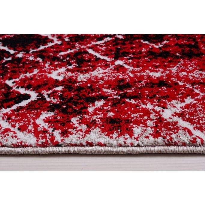 LaDole Rugs Verona Traditional Trellis Mat in Turquoise and Black