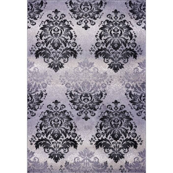 LaDole Rugs Milan Classic Damask Style Mat in Black and Gold - Grey - 3'11" x 5'7"(120cm x 170cm)