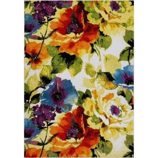 3x5 Ladole Rugs FWR12401 Boston Collection Contemporary Floral Pattern Area Rug Carpet