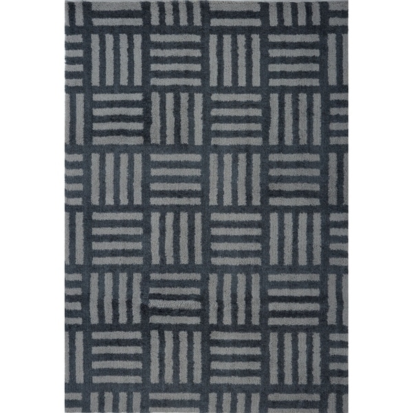 LaDole Rugs Stylish Modern Abstract Oknagon Soft Grey Area Rug 3x5