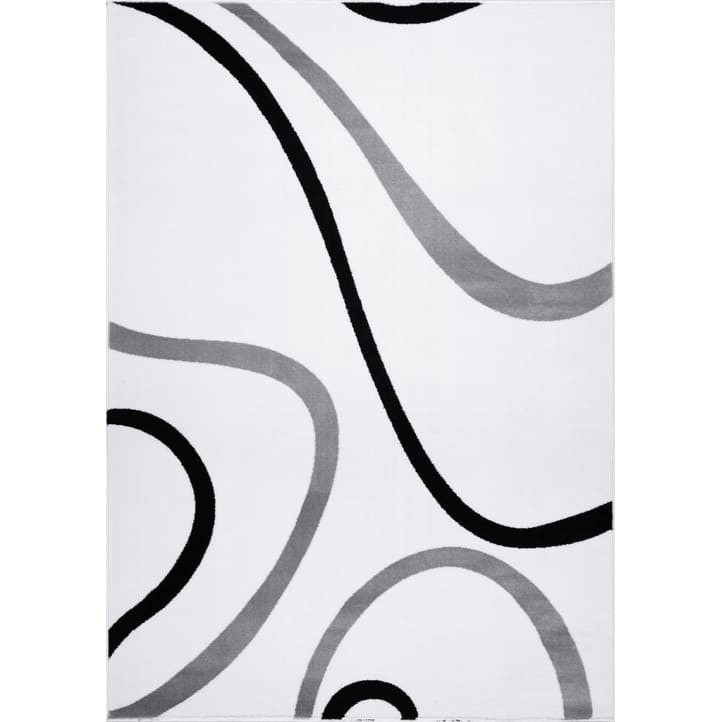 LaDole Rugs Durable Spiral Style Area Rug Grey Black White