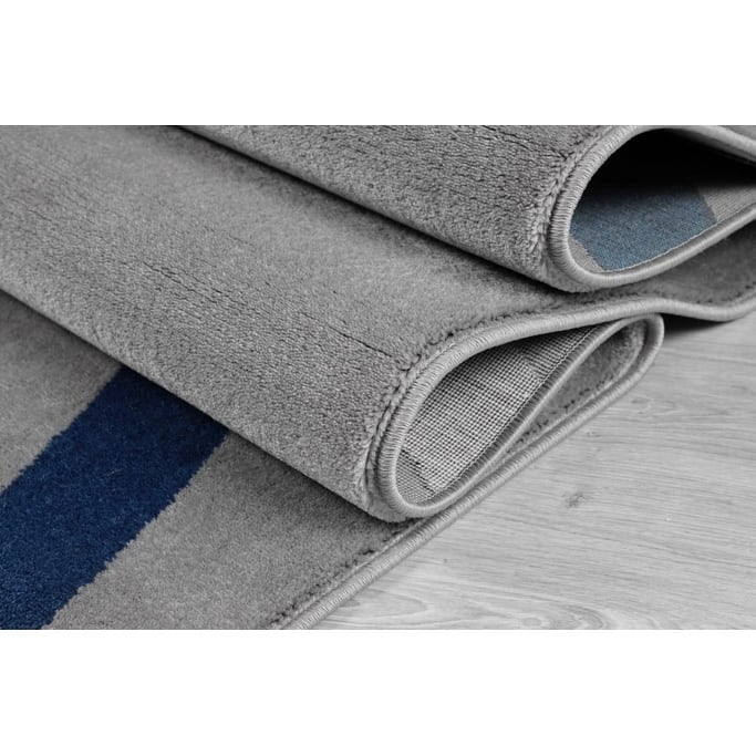 LaDole Rugs Durable Spiral Style Area Rug Grey Black White