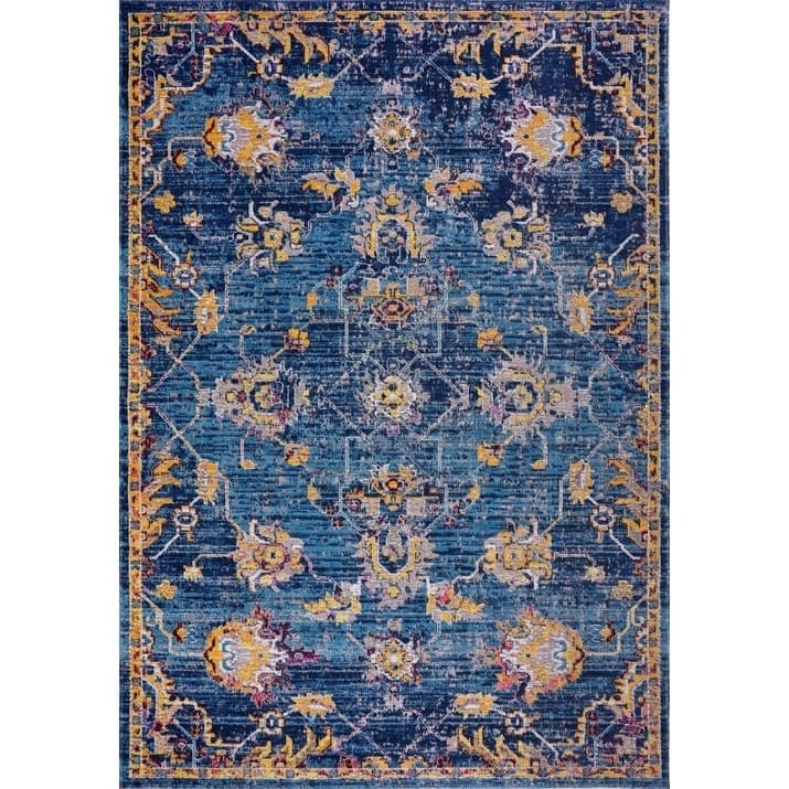 LaDole Rugs Timeless Tremont Traditional Blue Outdoor Mat