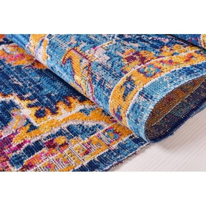 LaDole Rugs Timeless Tremont Traditional Blue Outdoor Mat