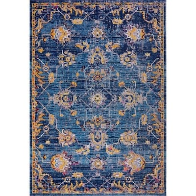 LaDole Rugs Timeless Tremont Traditional Blue Outdoor Mat
