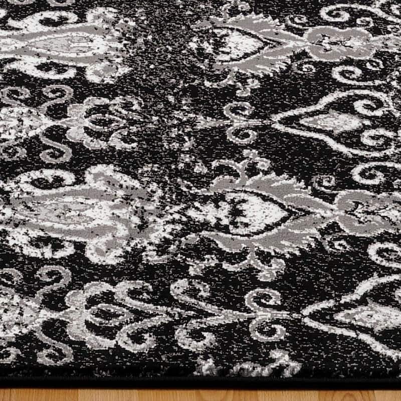 LaDole Rugs Geometric Contemporary Style Area Rug in Black