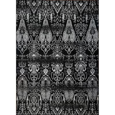 LaDole Rugs Geometric Contemporary Style Area Rug in Black