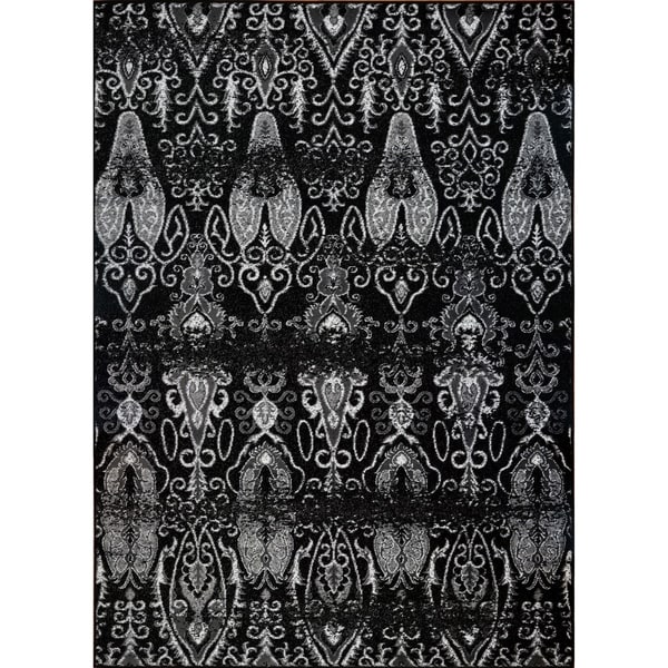 LaDole Rugs Geometric Contemporary Style Area Rug in Black