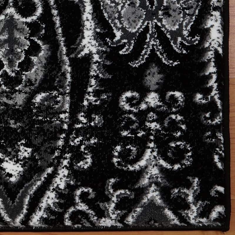 LaDole Rugs Geometric Contemporary Style Area Rug in Black