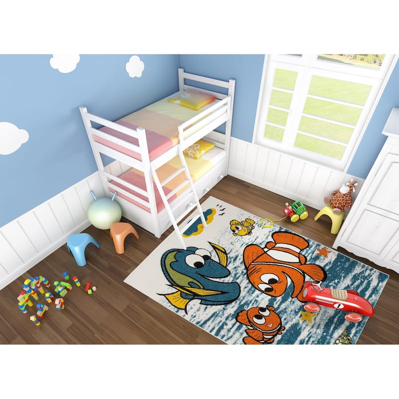 LaDole Rugs Kids Area Rug Fish and Sea Theme in Multicolor