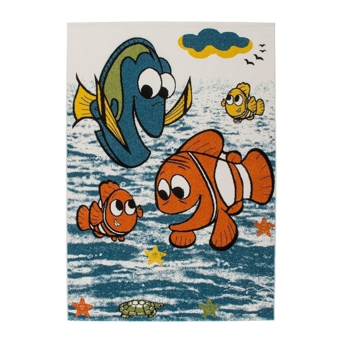 LaDole Rugs Kids Area Rug Fish and Sea Theme in Multicolor