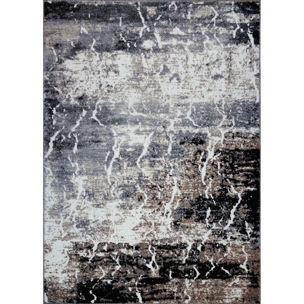 LaDole Rugs Sandbanks Abstract Contemporary Area Rug in Grey Biege