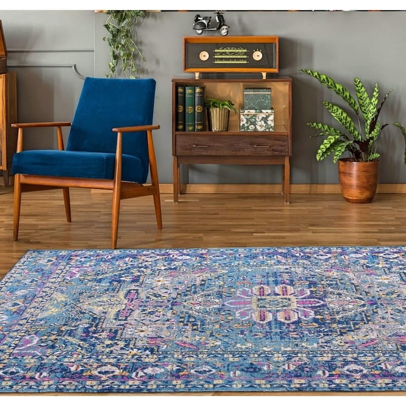 LaDole Rugs Timeless Rowen Blue Traditional Outdoor Mmat